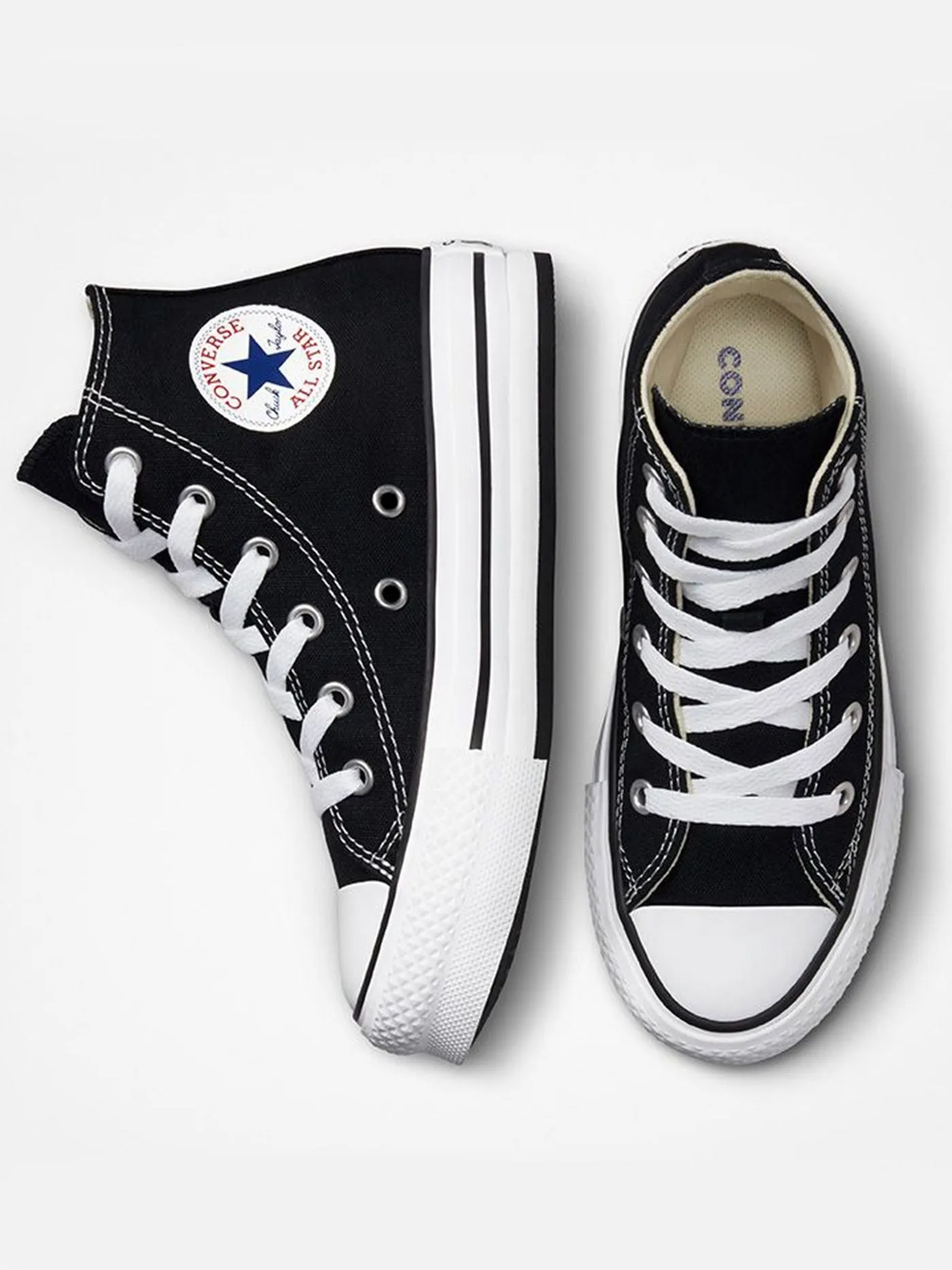 Chuck Taylor All Star Eva Lift Canvas Platforms Black/White/Black Shoes (Kids)